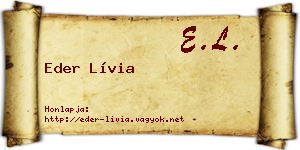 Eder Lívia névjegykártya